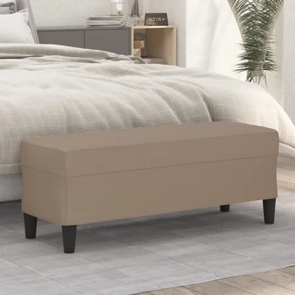 vidaXL Balkongmöbler>Bänk cappuccino 100x35x41 cm konstläder