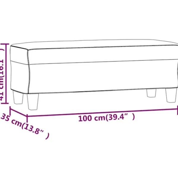 vidaXL Balkongmöbler>Bänk 100x35x41 cm konstläder