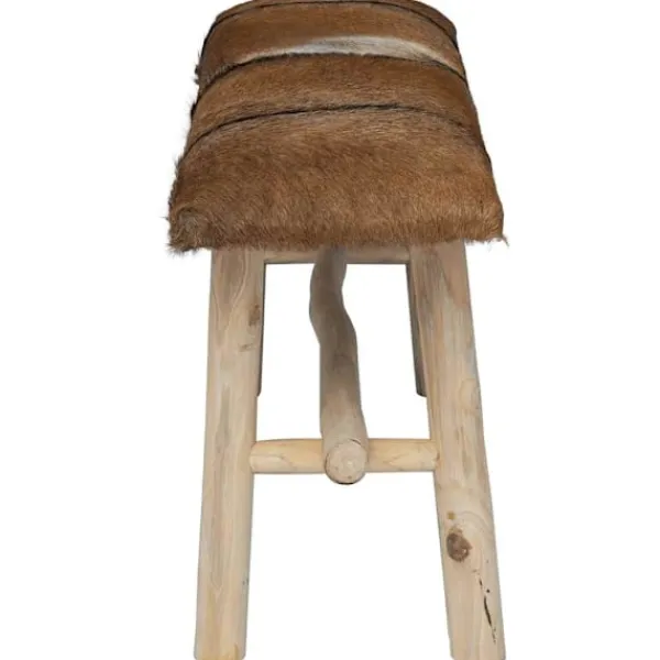 vidaXL Balkongmöbler>Bänk äkta läder teak
