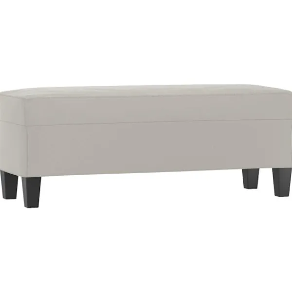 vidaXL Balkongmöbler>Bänk ljus 100x35x41 cm mikrofibertyg