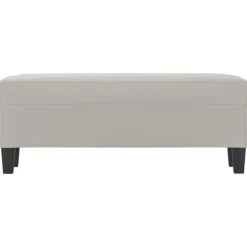vidaXL Balkongmöbler>Bänk ljus 100x35x41 cm mikrofibertyg