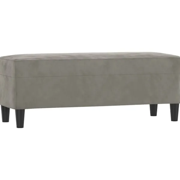 vidaXL Balkongmöbler>Bänk ljus 100x35x41 cm sammet