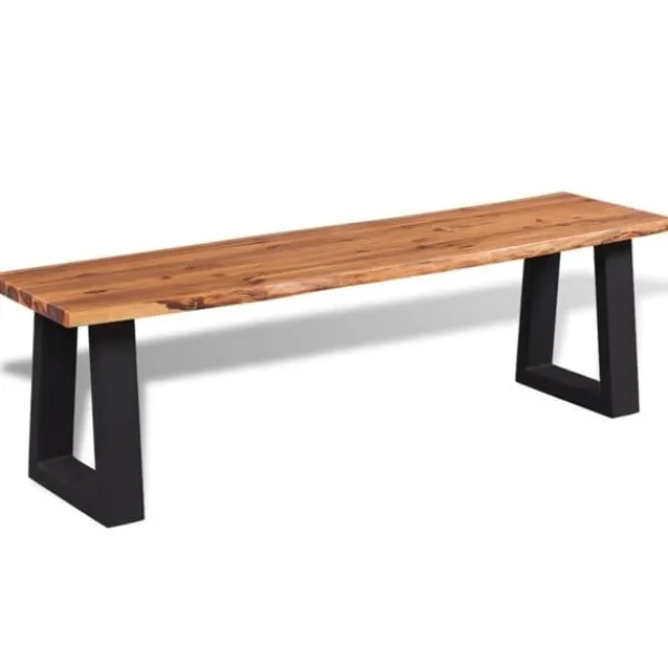 vidaXL Soffbord>Bänk massivt akaciaträ 160 cm