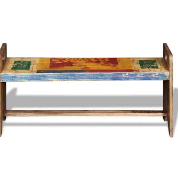 vidaXL Balkongmöbler>Bänk massivt återvunnet trä 100x30x50 cm