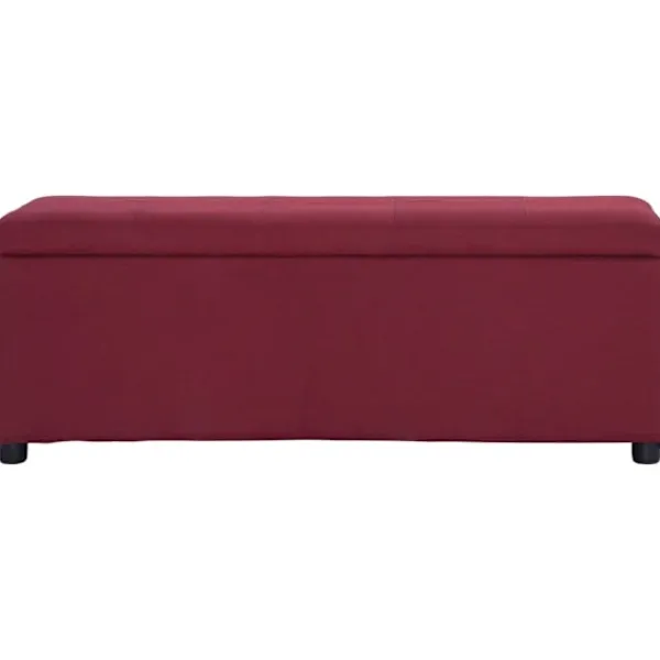 vidaXL Kistor & Koffertar>Bänk med förvaringsutrymme 116 cm vin polyester