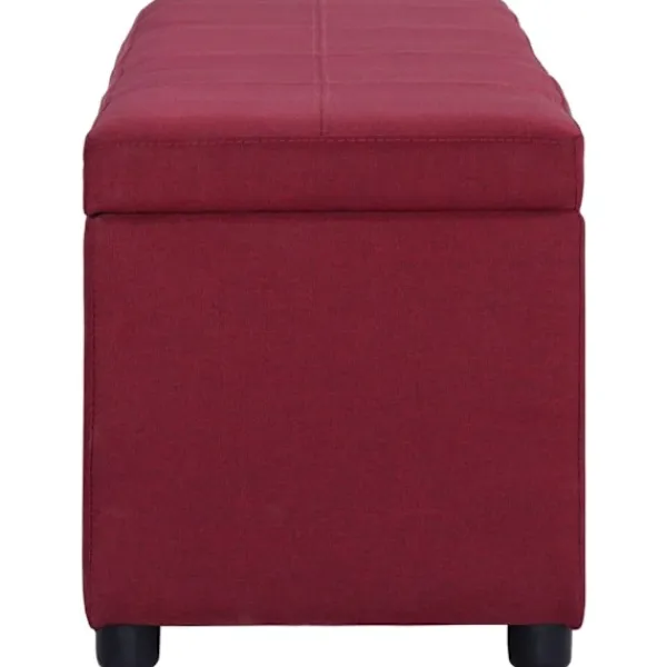 vidaXL Kistor & Koffertar>Bänk med förvaringsutrymme 116 cm vin polyester