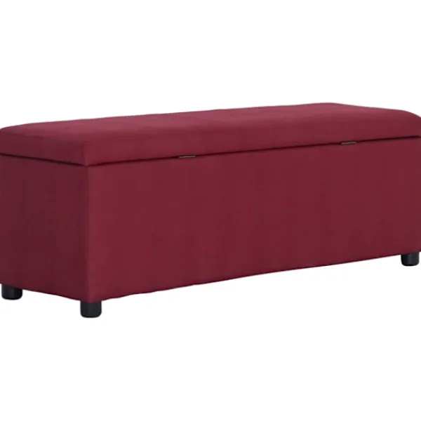 vidaXL Kistor & Koffertar>Bänk med förvaringsutrymme 116 cm vin polyester