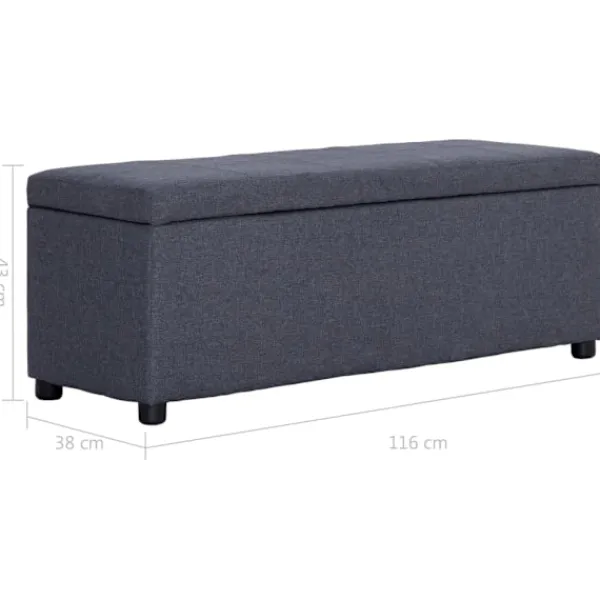 vidaXL Kistor & Koffertar>Bänk med förvaringsutrymme 116 cm mörk polyester