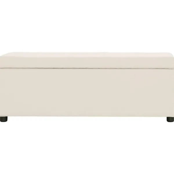 vidaXL Kistor & Koffertar>Bänk med förvaringsutrymme 116 cm gräddvit polyester