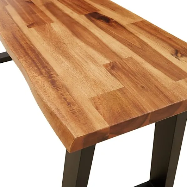 vidaXL Balkongmöbler>Bänk med levande kant 110 cm massivt akaciaträ