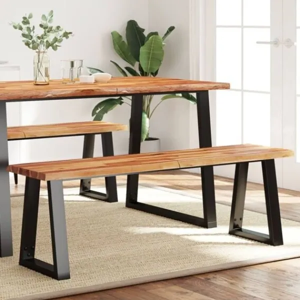 vidaXL Balkongmöbler>Bänk med levande kant 140 cm massivt akaciaträ