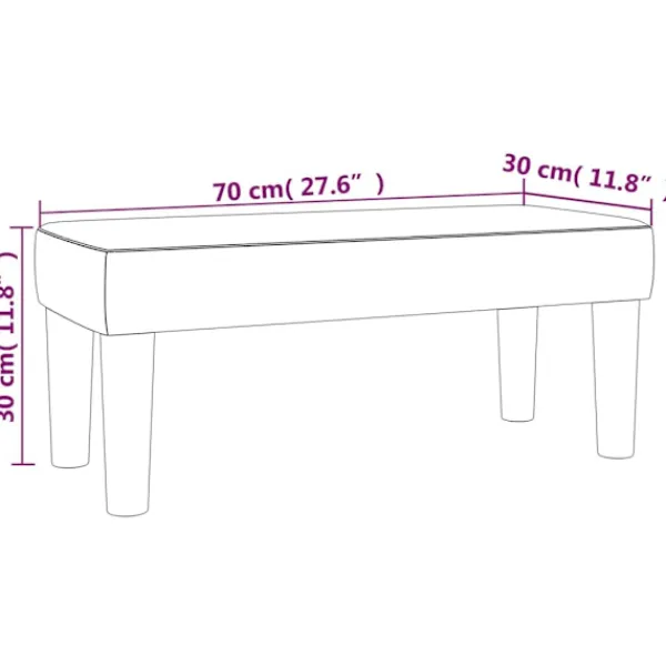 vidaXL Balkongmöbler>Bänk mörk 70x30x30 cm sammet