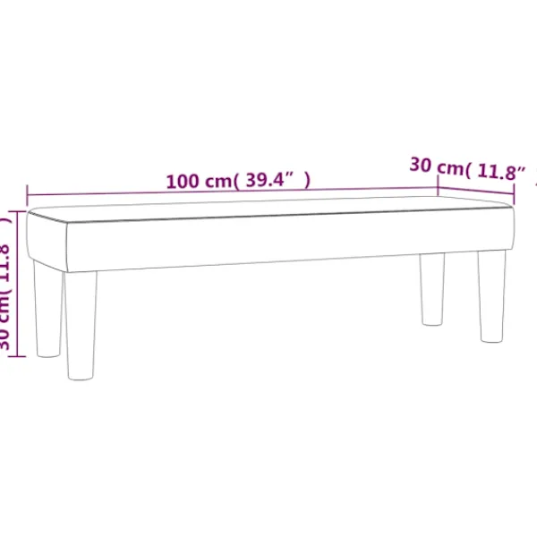 vidaXL Balkongmöbler>Bänk 100x30x30 cm sammet