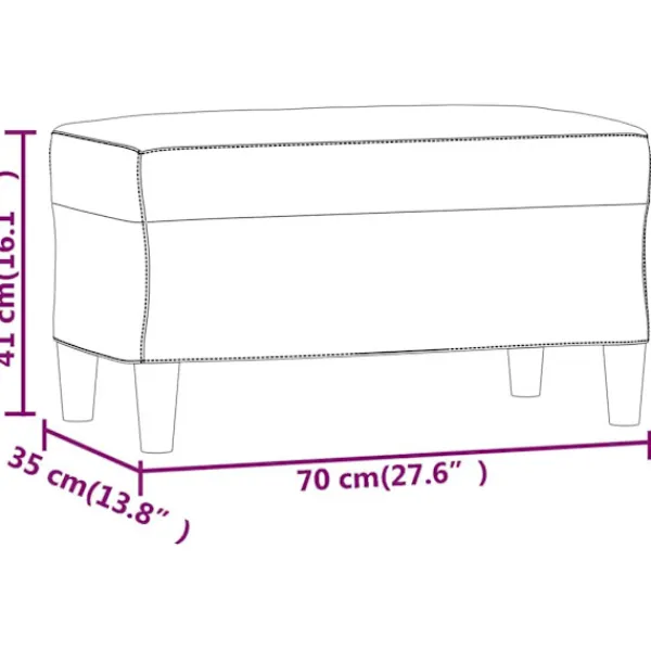 vidaXL Pallar>Bänk 70x35x41 cm tyg