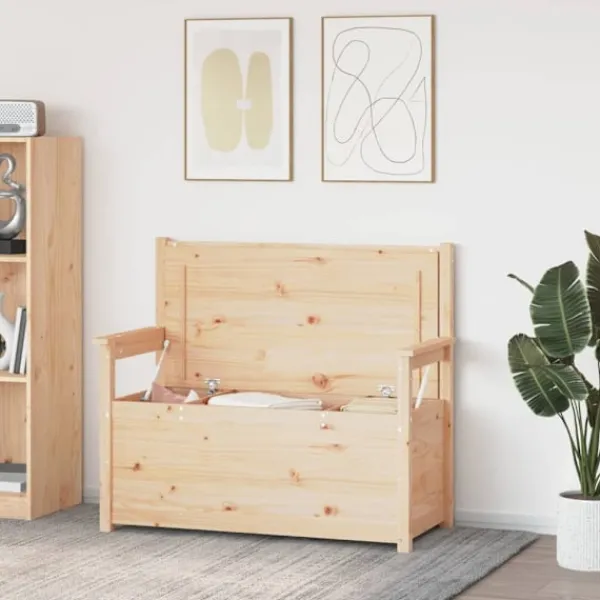 vidaXL Balkongmöbler>Bänk 112,5x51,5x96,5 cm massiv furu
