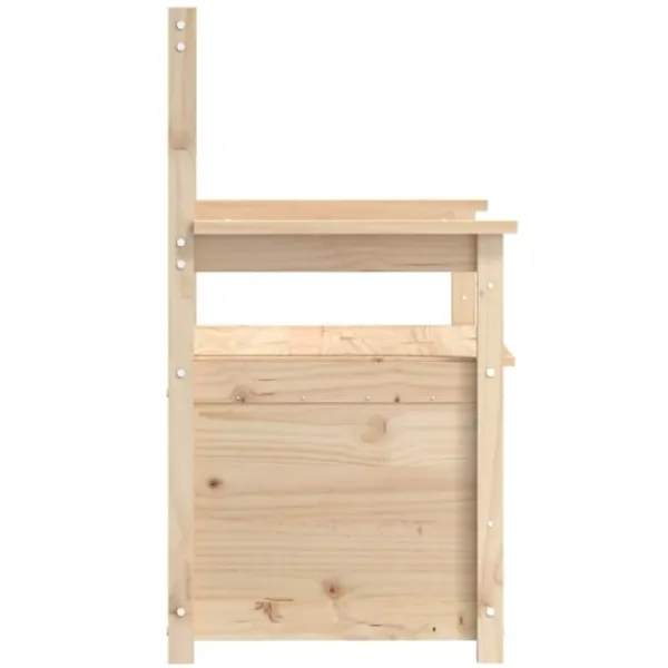 vidaXL Balkongmöbler>Bänk 112,5x51,5x96,5 cm massiv furu