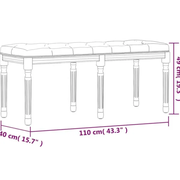 vidaXL Balkongmöbler>Bänk 110x40x49 cm tyg