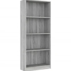 vidaXL Hyllor>Bokhylla 4 hyllor sonoma 60x24x142 cm konstruerat trä