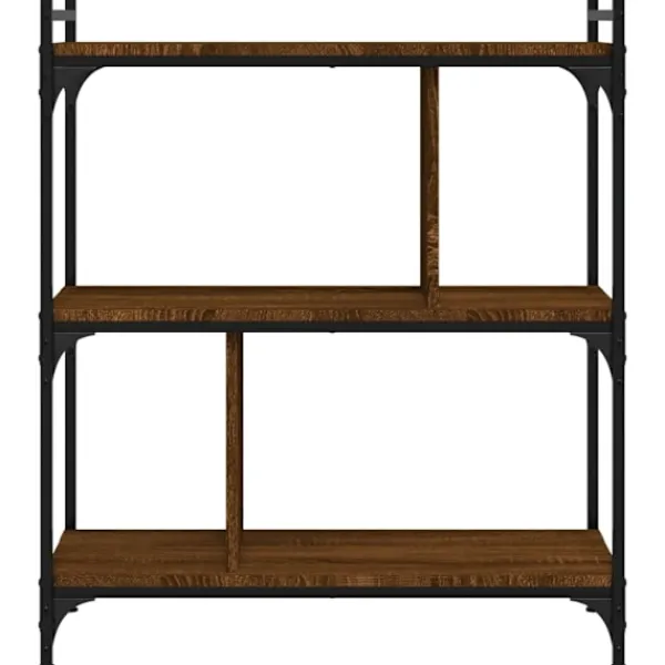 vidaXL Hyllor>Bokhylla 3 hyllplan brun ek 76x32x88 cm konstruerat trä Brun