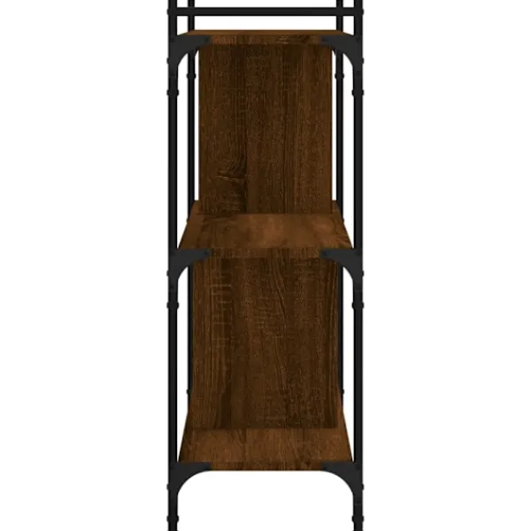 vidaXL Hyllor>Bokhylla 3 hyllplan brun ek 76x32x88 cm konstruerat trä Brun