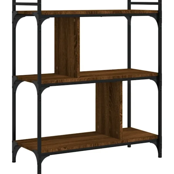 vidaXL Hyllor>Bokhylla 3 hyllplan brun ek 76x32x88 cm konstruerat trä Brun