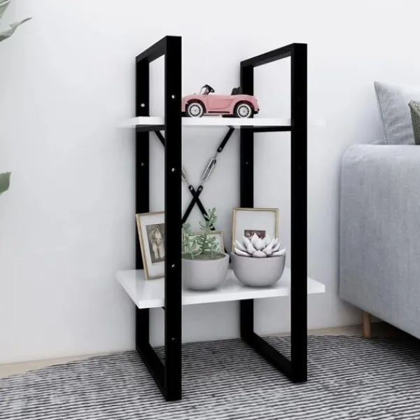 vidaXL Hyllor>Bokhylla 2 hyllplan 40x30x70 cm konstruerat trä