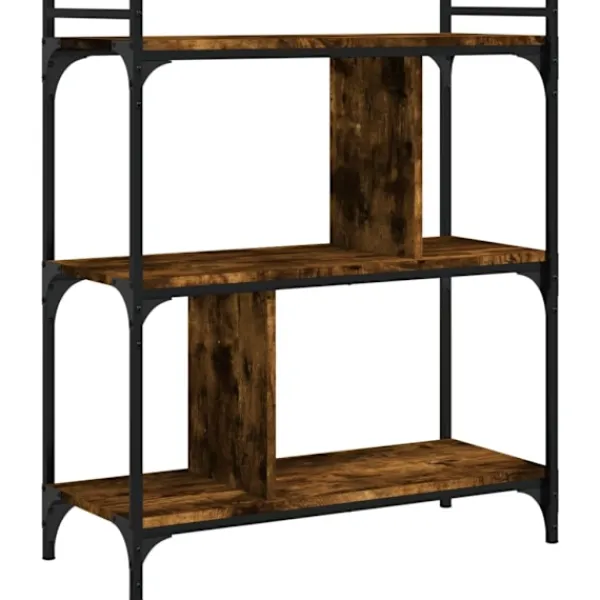 vidaXL Hyllor>Bokhylla 3 hyllplan rökfärgad 76x32x88 cm konstruerat trä Brun