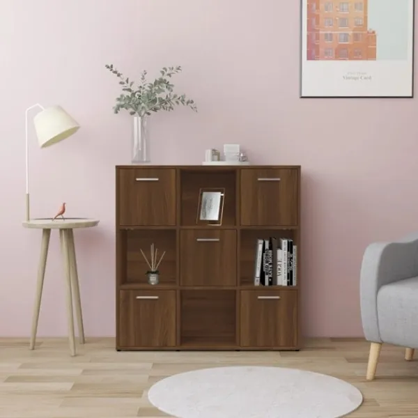 vidaXL Hyllor>Bokhylla brun ek 90x30x90 cm konstruerat trä Brun