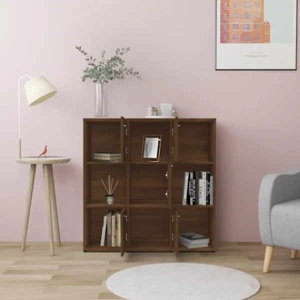 vidaXL Hyllor>Bokhylla brun ek 90x30x90 cm konstruerat trä Brun