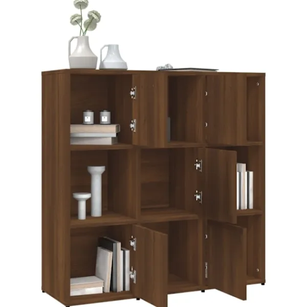 vidaXL Hyllor>Bokhylla brun ek 90x30x90 cm konstruerat trä Brun