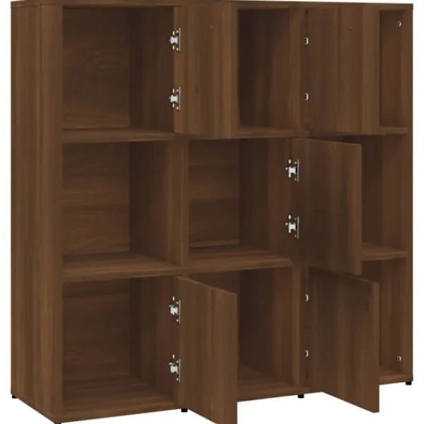 vidaXL Hyllor>Bokhylla brun ek 90x30x90 cm konstruerat trä Brun