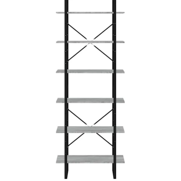 vidaXL Hyllor>Bokhylla grå sonoma 80x30x210 cm konstruerat trä Grå