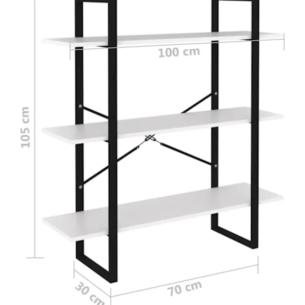 vidaXL Hyllor>Bokhylla 100x30x105 cm konstruerat trä