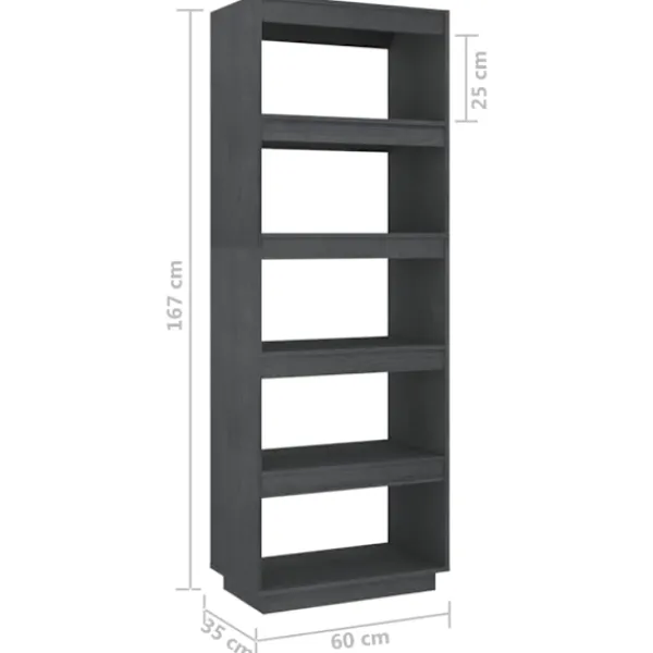 vidaXL Hyllor>Bokhylla/Rumsavdelare 60x35x167 cm massiv furu