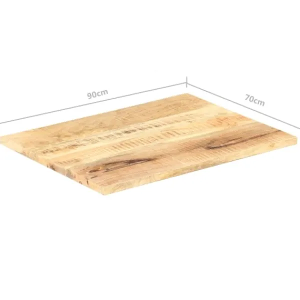 vidaXL Matbord>Bordsskiva i massivt mangoträ 25-27 mm 90x70 cm