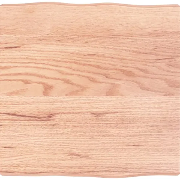 vidaXL Småbord>Bordsskiva ljus 40x40x(2-6) cm massivt trä levande kant