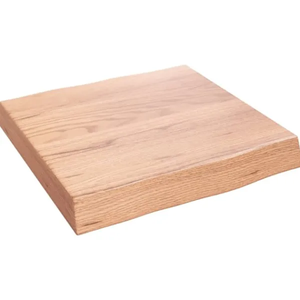 vidaXL Småbord>Bordsskiva ljus 40x40x(2-6) cm massivt trä levande kant