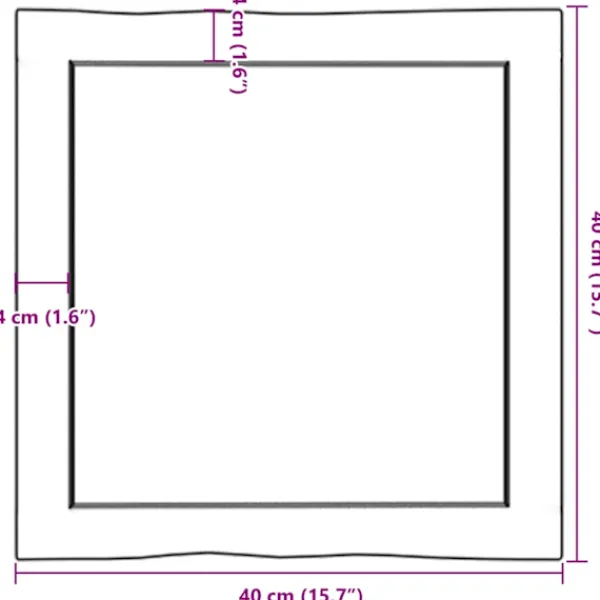 vidaXL Småbord>Bordsskiva ljus 40x40x(2-6) cm massivt trä levande kant