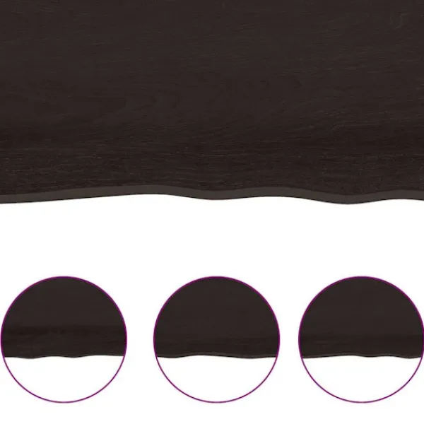 vidaXL Soffbord>Bordsskiva mörk 140x50x(2-6) cm massivt trä levande kant