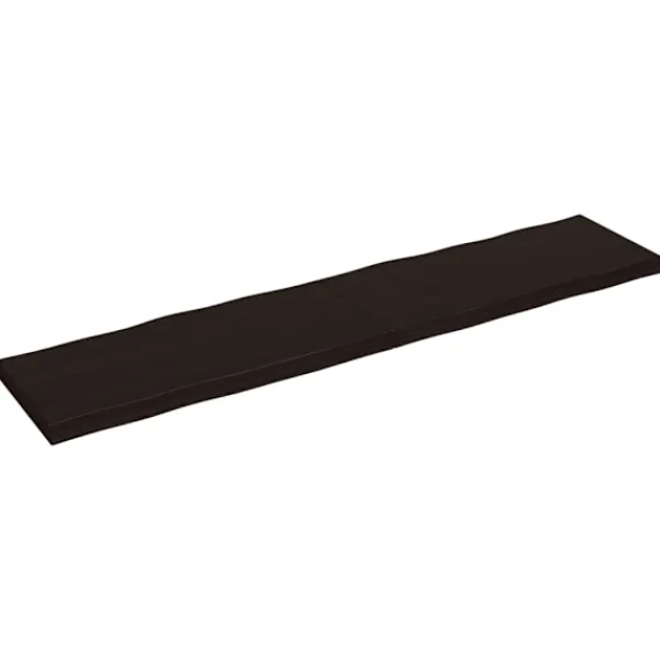 vidaXL Matgrupper>Bordsskiva mörk 220x50x(2-6) cm massivt trä levande kant