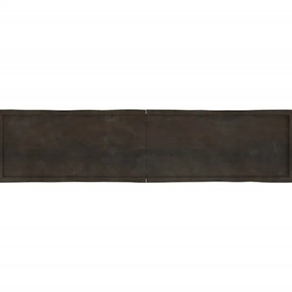 vidaXL Matgrupper>Bordsskiva mörk 220x50x(2-6) cm massivt trä levande kant