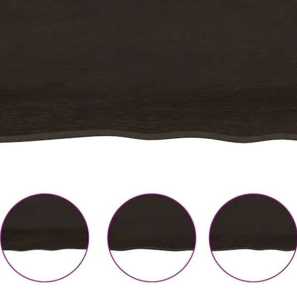 vidaXL Småbord>Bordsskiva mörk 160x40x(2-4) cm massivt trä levande kant