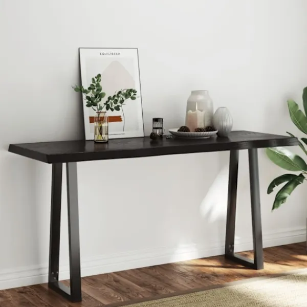 vidaXL Småbord>Bordsskiva mörk 160x60x(2-6) cm massivt trä levande kant