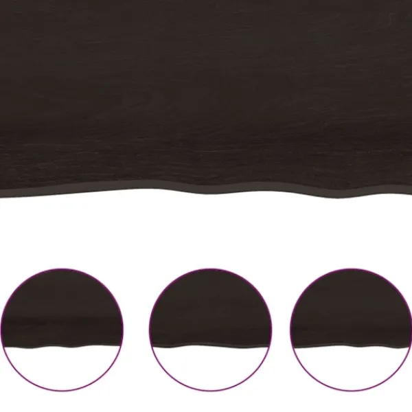 vidaXL Småbord>Bordsskiva mörk 160x60x(2-6) cm massivt trä levande kant