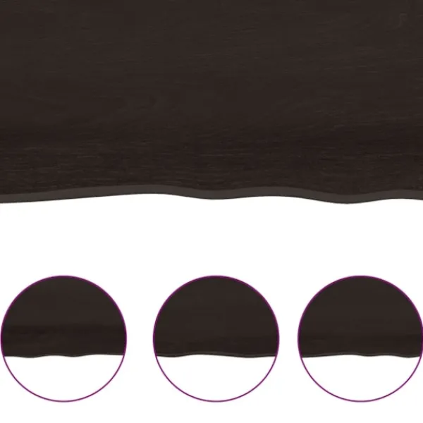 vidaXL Matgrupper>Bordsskiva mörk 180x60x(2-6) cm massivt trä levande kant