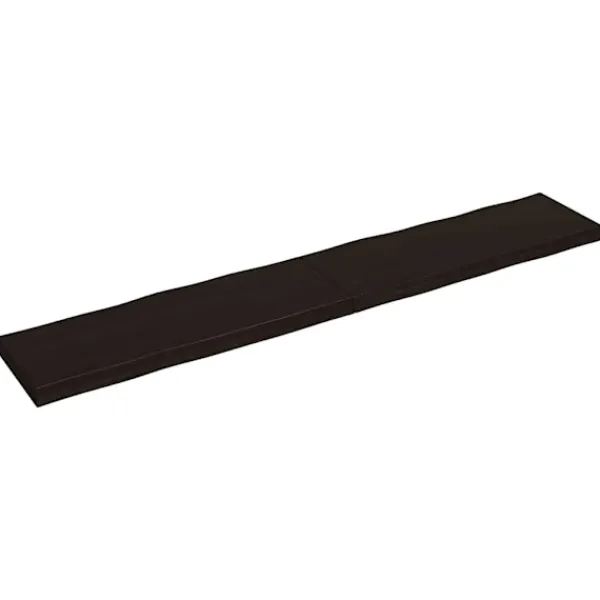 vidaXL Matgrupper>Bordsskiva mörk 220x40x(2-6) cm massivt trä levande kant