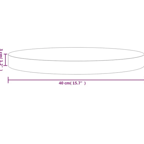 vidaXL Småbord>Bordsskiva rund Ø40x3 cm massiv furu