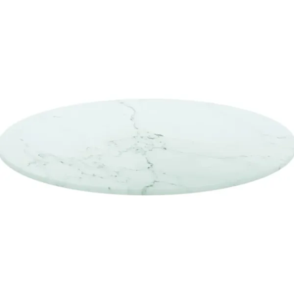 vidaXL Småbord>Bordsskiva Ø40x0,8 cm härdat glas med marmortextur