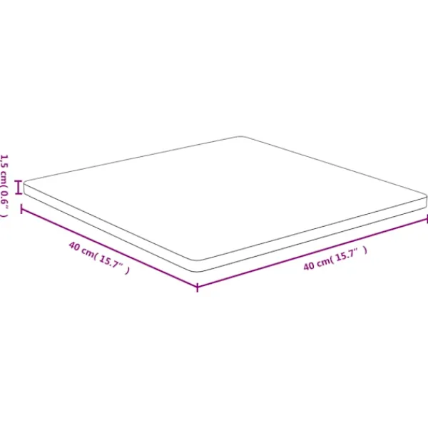 vidaXL Matbord>Bordsskiva 40x40x1,5 cm bambu