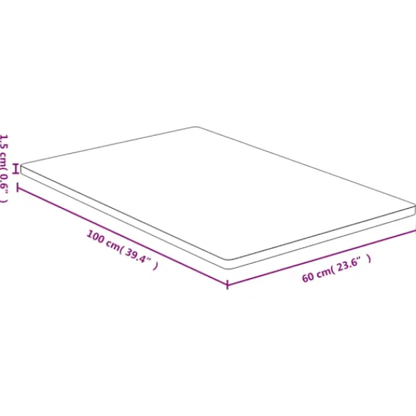 vidaXL Matbord>Bordsskiva 60x100x1,5 cm bambu